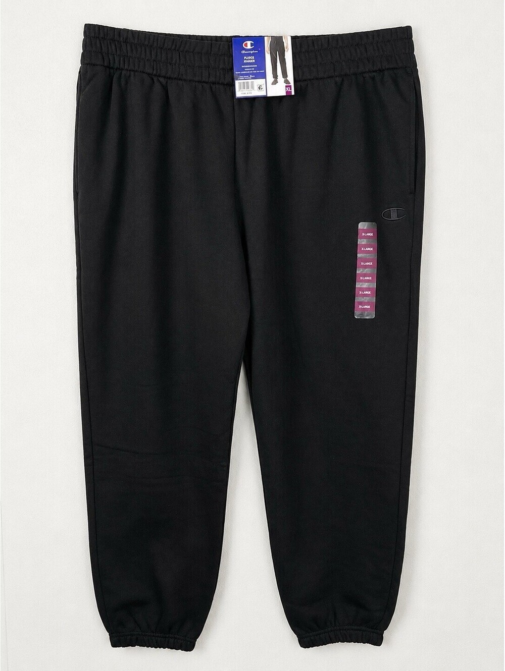 Champion Men’s Fleece Jogger Pants Black XL Brushed Fleece NWT